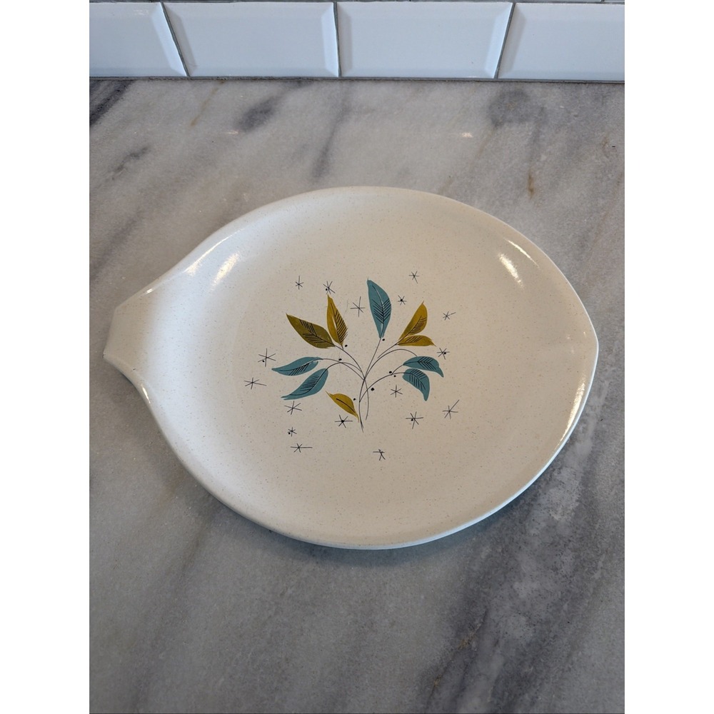 Vintage‎ MCM Salem Free Form Daybreak-Turquoise Oval Serving PlatterGW993